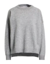 Peserico Woman Sweater Grey Size 14 Virgin Wool, Silk, Cashmere, Metallic Fiber In Gray