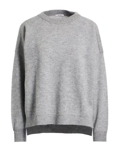Peserico Woman Sweater Grey Size 14 Virgin Wool, Silk, Cashmere, Metallic Fiber In Gray