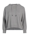 Peserico Woman Sweater Grey Size 2 Virgin Wool, Silk, Cashmere, Metallic Fiber