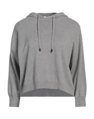 Peserico Woman Sweater Grey Size 2 Virgin Wool, Silk, Cashmere, Metallic Fiber In Gray