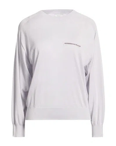 Peserico Woman Sweater Grey Size 4 Cashmere, Silk In Gray
