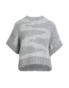 Peserico Woman Sweater Grey Size 6 Alpaca Wool, Merino Wool, Polyamide In Gray