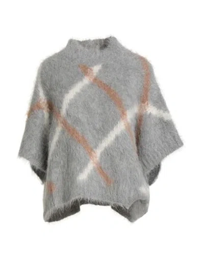 Peserico Woman Sweater Grey Size 6 Alpaca Wool, Merino Wool, Polyamide In Gray