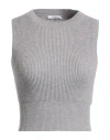 Peserico Woman Sweater Grey Size 8 Virgin Wool, Silk, Viscose, Cashmere, Polyester In Gray