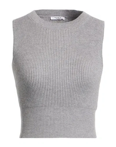 Peserico Woman Sweater Grey Size 8 Virgin Wool, Silk, Viscose, Cashmere, Polyester In Gray