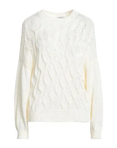 Peserico Woman Sweater Ivory Size 10 Cotton, Elastane In White