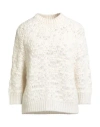 Peserico Woman Sweater Ivory Size 14 Alpaca Wool, Polyamide, Viscose, Metallic Fiber, Merino Wool In Neutral