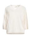 Peserico Woman Sweater Ivory Size 14 Linen, Cotton, Metallic Fiber In White