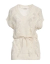Peserico Woman Sweater Ivory Size 14 Linen, Cotton In White