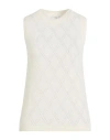 Peserico Woman Sweater Ivory Size 6 Alpaca Wool, Polyamide, Merino Wool In White
