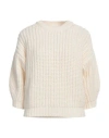 Peserico Woman Sweater Ivory Size 6 Alpaca Wool, Virgin Wool, Polyamide In White