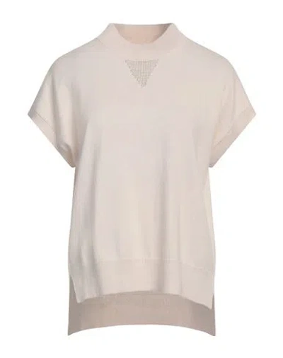 Peserico Woman Sweater Ivory Size 6 Virgin Wool, Silk, Cashmere, Metallic Fiber