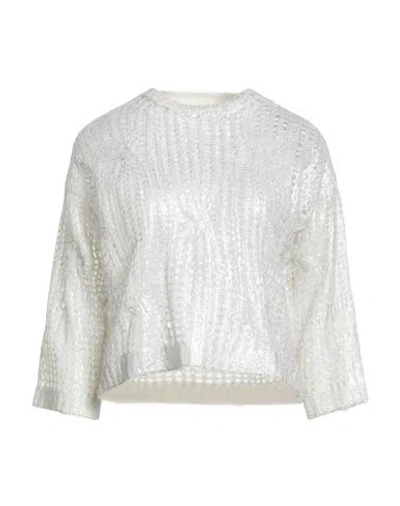 Peserico Woman Sweater Ivory Size 8 Alpaca Wool, Polyamide, Merino Wool In White