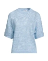 Peserico Woman Sweater Light Blue Size 10 Cotton, Polyester