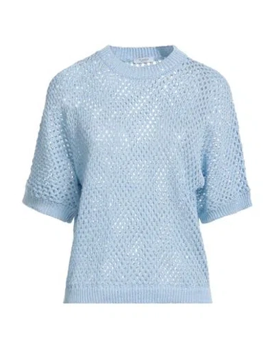 Peserico Woman Sweater Light Blue Size 10 Cotton, Polyester In Blue
