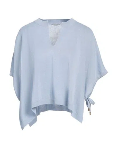 Peserico Woman Sweater Light Blue Size 2 Linen, Cotton