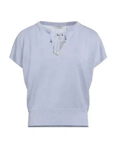 Peserico Woman Sweater Light Blue Size 10 Linen, Cotton