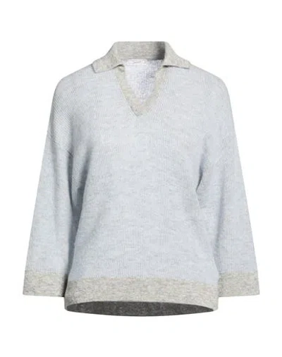 Peserico Woman Sweater Light Blue Size 4 Alpaca Wool, Polyamide, Virgin Wool