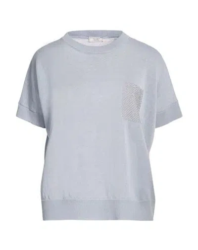 Peserico Woman Sweater Light Blue Size 4 Linen, Cotton