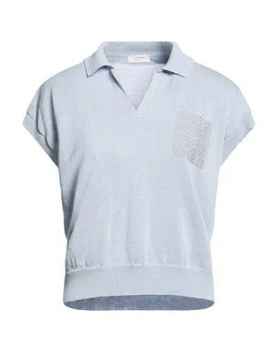 Peserico Woman Sweater Light Blue Size 6 Linen, Cotton