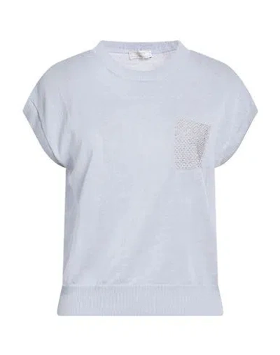 Peserico Woman Sweater Light Blue Size 8 Linen, Cotton