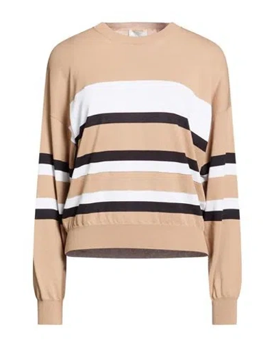Peserico Woman Sweater Light Brown Size 6 Cotton In Multi