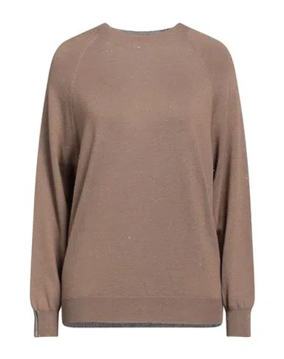 Peserico Woman Sweater Light Brown Size 6 Virgin Wool, Viscose, Polyester In Beige