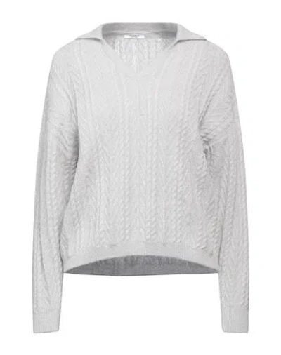 Peserico Woman Sweater Light Grey Size 12 Baby Alpaca Wool, Nylon, Virgin Wool In Grey