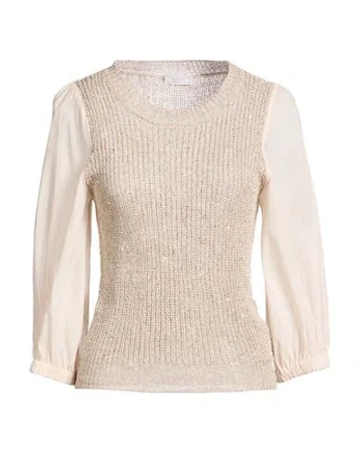 Peserico Woman Sweater Light Grey Size 12 Linen, Polyamide, Cotton In Gray