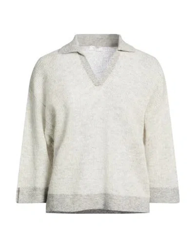 Peserico Woman Sweater Light Grey Size 6 Alpaca Wool, Polyamide, Virgin Wool