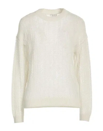 Peserico Woman Sweater Light Grey Size 6 Alpaca Wool, Polyamide, Virgin Wool, Polyester In White