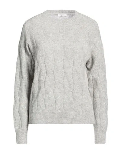Peserico Woman Sweater Light Grey Size 6 Alpaca Wool, Polyester, Polyamide, Virgin Wool In Gray