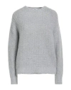 Peserico Woman Sweater Light Grey Size 6 Alpaca Wool, Virgin Wool, Viscose, Polyester In Grey