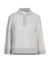 Peserico Woman Sweater Light Grey Size 6 Baby Alpaca Wool, Nylon, Virgin Wool In Grey