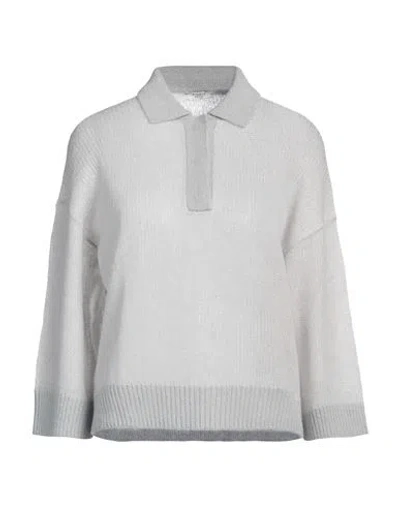 Peserico Woman Sweater Light Grey Size 6 Baby Alpaca Wool, Nylon, Virgin Wool