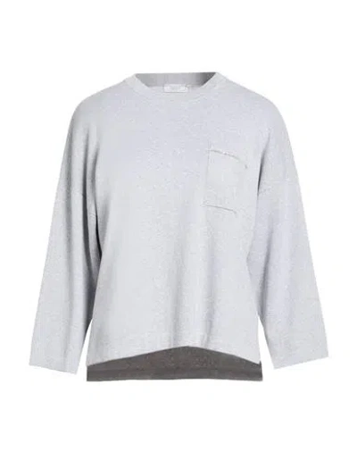 Peserico Woman Sweater Light Grey Size 6 Cotton In Gray