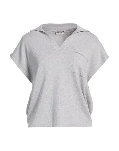 Peserico Woman Sweater Light Grey Size 6 Cotton In Gray