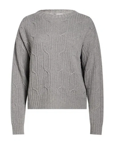 Peserico Woman Sweater Light Grey Size 6 Virgin Wool, Silk, Viscose, Cashmere, Polyester In Gray