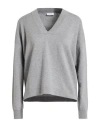 Peserico Woman Sweater Light Grey Size 6 Virgin Wool, Silk, Viscose, Cashmere, Polyester In Gray
