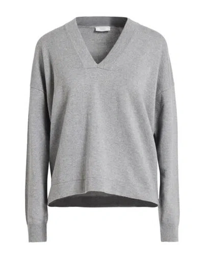Peserico Woman Sweater Light Grey Size 6 Virgin Wool, Silk, Viscose, Cashmere, Polyester In Gray