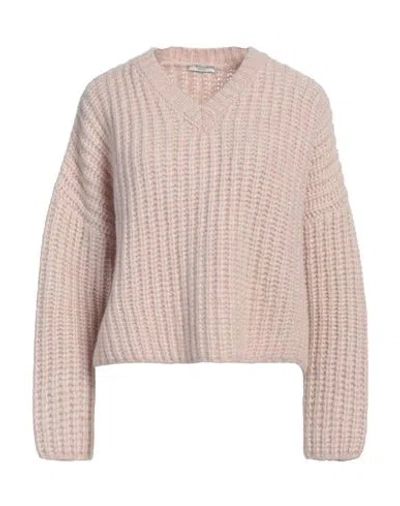 Peserico Woman Sweater Light Pink Size 6 Alpaca Wool, Virgin Wool, Polyamide