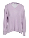 Peserico Woman Sweater Mauve Size 4 Linen, Cotton In Purple