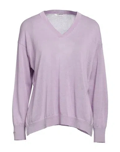 Peserico Woman Sweater Mauve Size 4 Linen, Cotton In Purple
