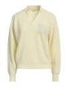 Peserico Woman Sweater Pastel Yellow Size 8 Virgin Wool, Silk, Cashmere, Metallic Fiber