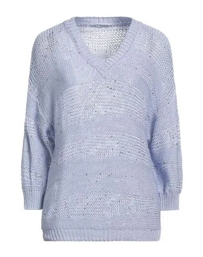Peserico Woman Sweater Lilac Size 10 Cotton, Polyester In Blue