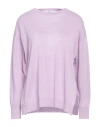 Peserico Woman Sweater Lilac Size 12 Linen, Cotton In Purple
