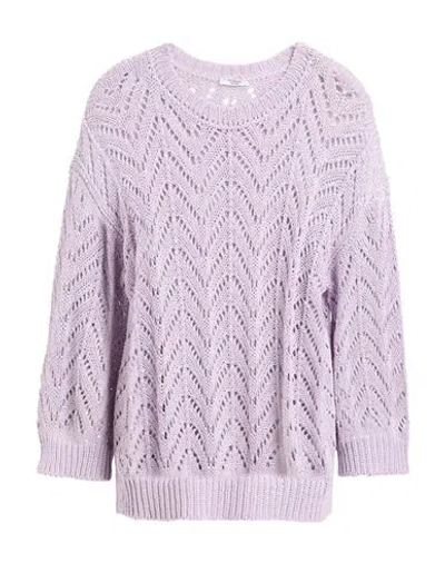 Peserico Woman Sweater Lilac Size 8 Cotton, Polyester In Purple