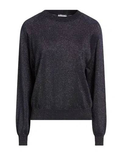 Peserico Woman Sweater Midnight Blue Size 6 Cotton, Viscose, Metallic Fiber, Polyester