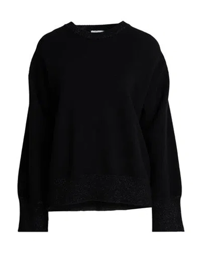 Peserico Woman Sweater Midnight Blue Size 6 Wool, Cashmere, Metal Fiber In Black