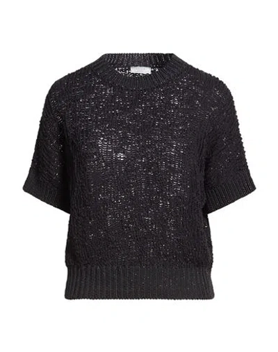 Peserico Woman Sweater Midnight Blue Size 8 Cotton, Viscose In Black